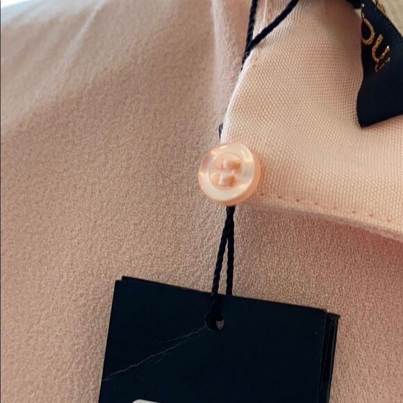 Maje Lorena Asymmetric Ruffle Crepe Top Peach M - Picture 5 of 15